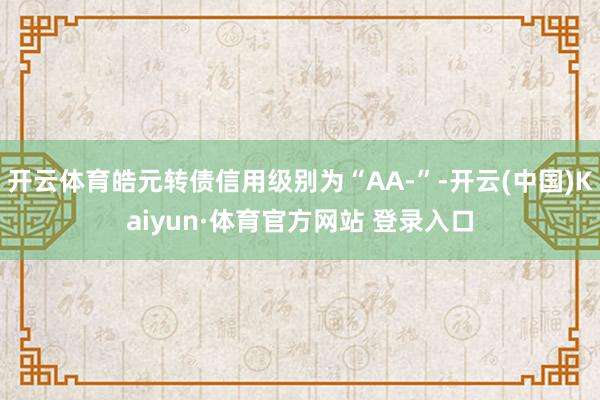 开云体育皓元转债信用级别为“AA-”-开云(中国)Kaiyun·体育官方网站 登录入口