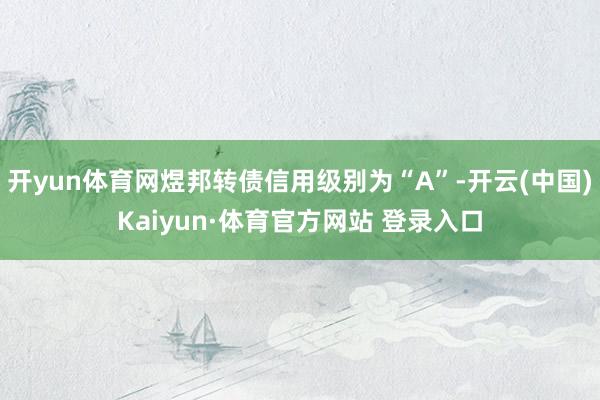 开yun体育网煜邦转债信用级别为“A”-开云(中国)Kaiyun·体育官方网站 登录入口