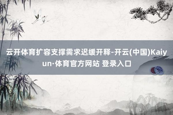 云开体育扩容支撑需求迟缓开释-开云(中国)Kaiyun·体育官方网站 登录入口